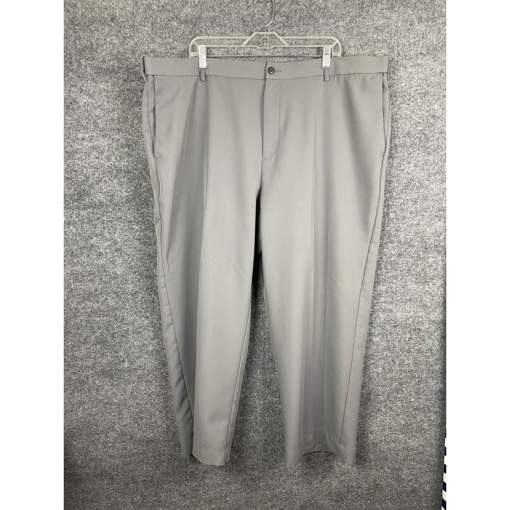 PGA TOUR Dress Pants Mens 44x30 Gray Good Cool 18 Pro Flat Front Trousers